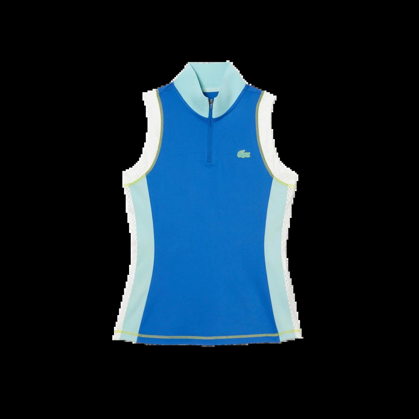 TENNIS SLEEVELESS ZIP NECK POLO SHIRT BLUE WOMAN