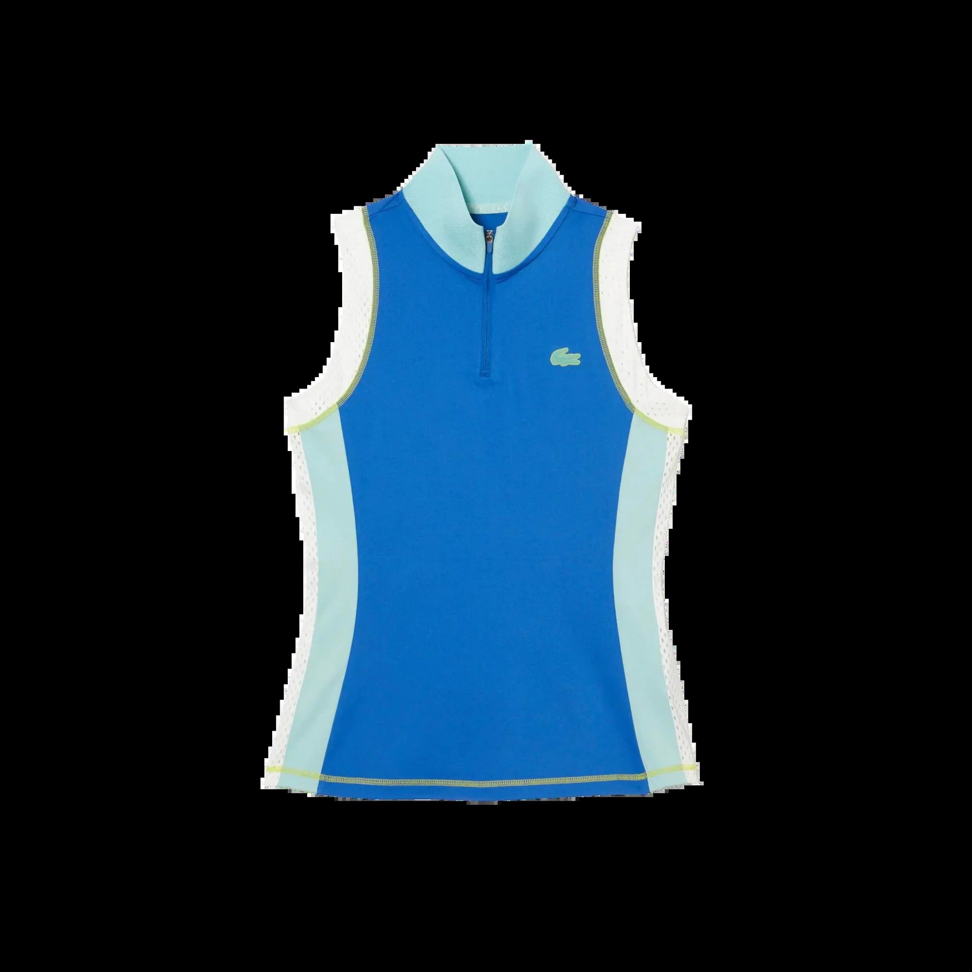 TENNIS SLEEVELESS ZIP NECK POLO SHIRT BLUE WOMAN