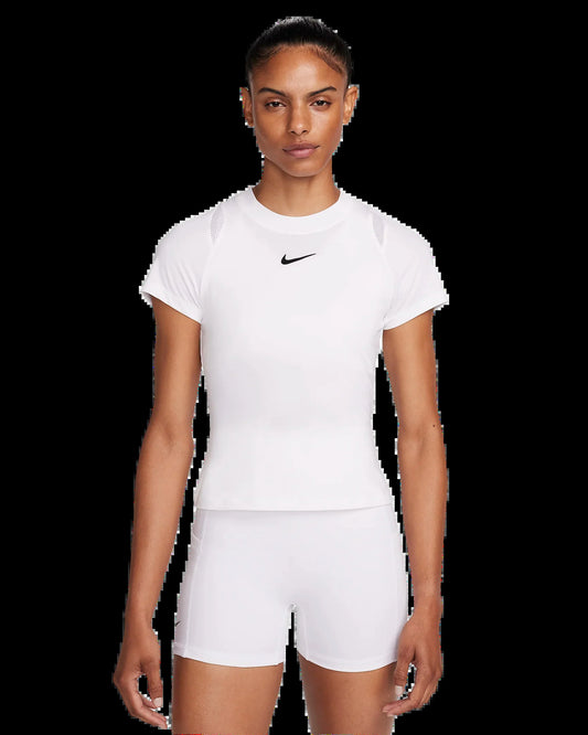 COURT ADVANTAGE DRI-FIT SHORT-SLEEVE TENNIS TOP WHITE WOMAN
